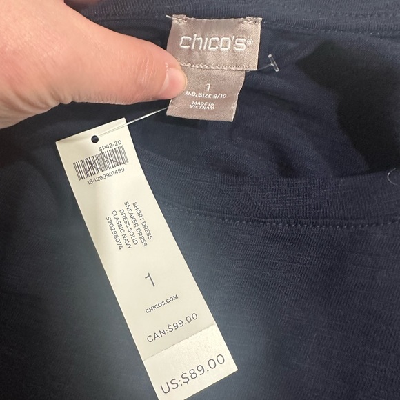NWT Chicos Sneaker Dress-Size 1 (US 8/10)-Navy Blue - Picture 4 of 5